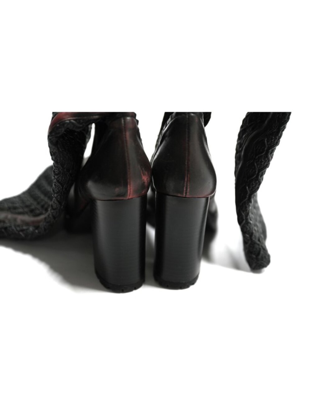 Foreva Knee High Boots In Brown Black View 5